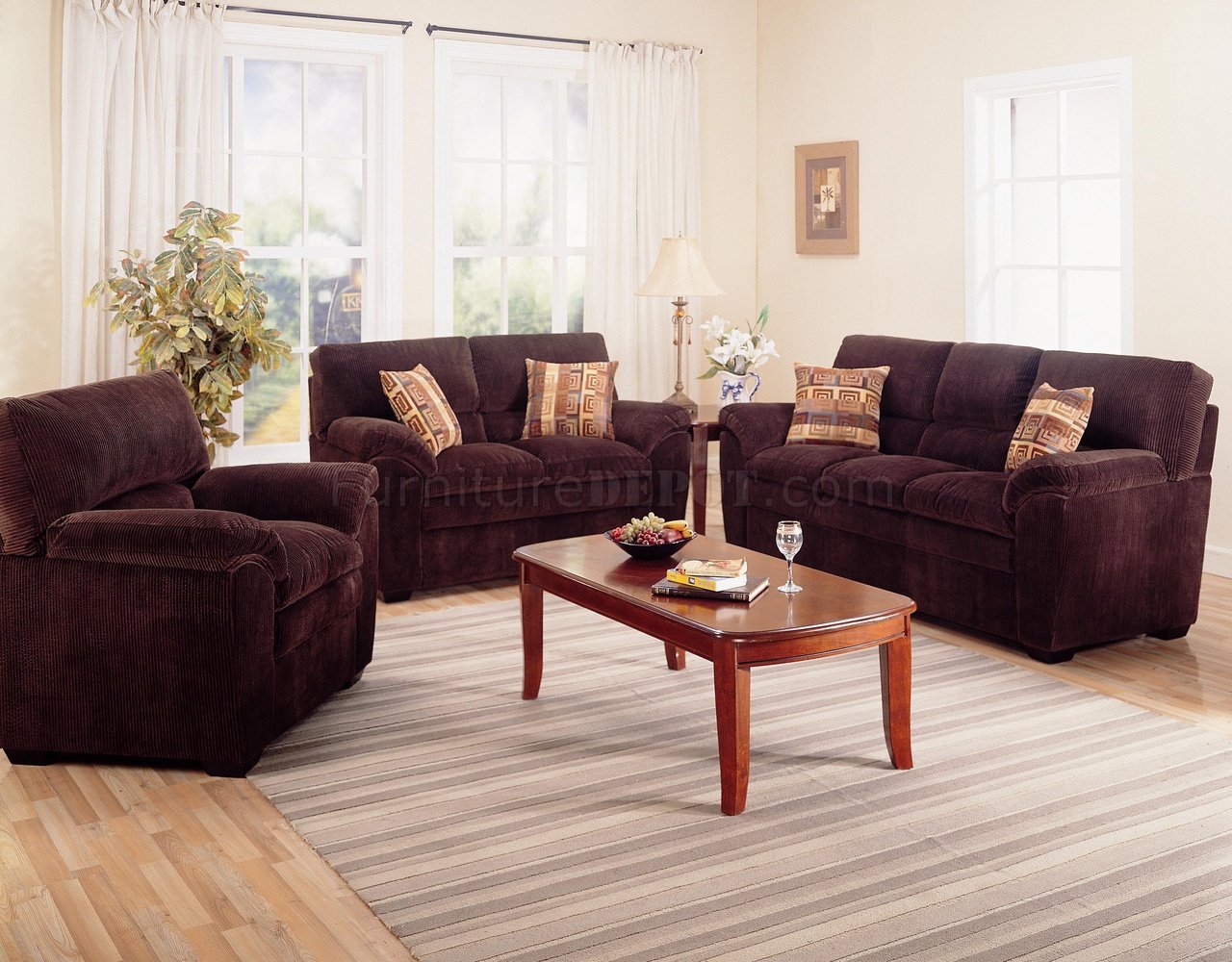 Modern Corduroy Fabric Living Room, Corduroy Living Room Set