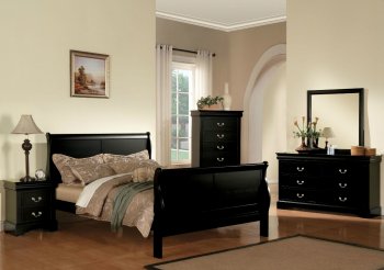 Louis Philippe III Bedroom Set 19500 in Black by Acme [AMBS-19500-Louis Philippe 3]