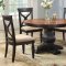 Antique Black Traditional Dinette Table w/Walnut Round Top