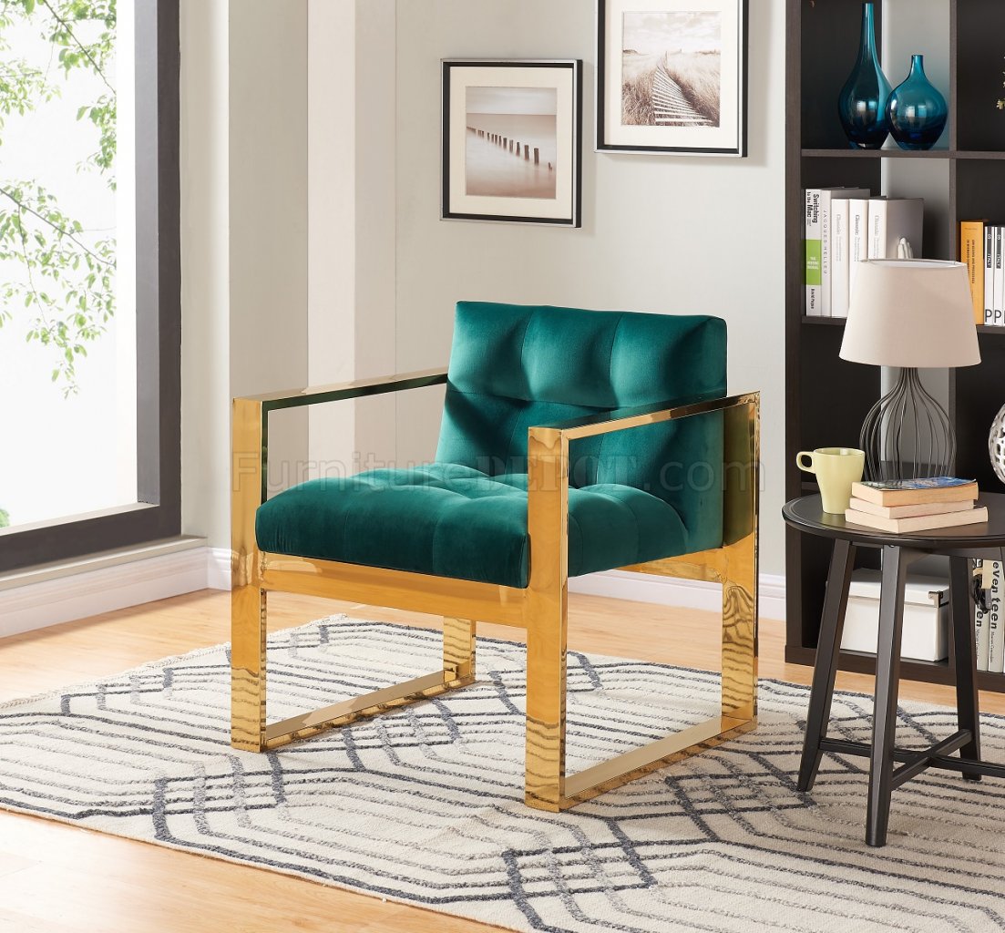 Mia Accent Chair 514 Green Velvet by Meridian