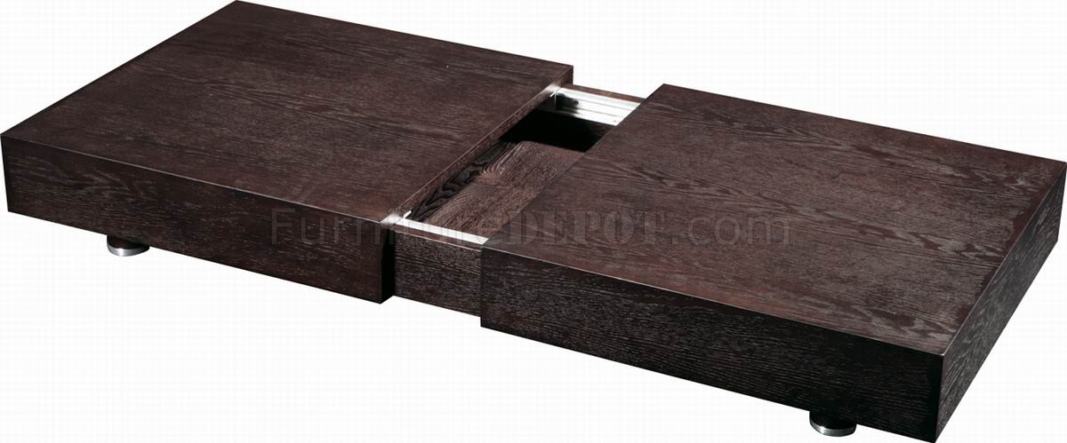 Wenge Finish Modern Coffee Table w/Storage - Click Image to Close