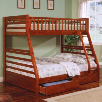 Ashton 460183 Bunk Bed in Honey Oak by Coaster [CRKB-460183 Ashton]
