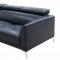 Slate Sectional Sofa in Blue Leather by Beverly Hills