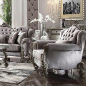 Versailles Chair 56842 in Silver Velvet by Acme w/Options