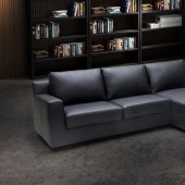 Elizabeth Sectional Sofa Sleeper in Premium Leather by J&M