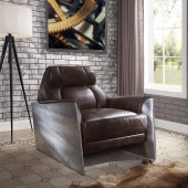 Brancaster Accent Chair 59715 in Brown Leather by Acme