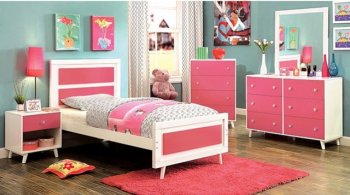 Alivia CM7850PK 4Pc Kids Bedroom Set in White/Pink w/Options [FABS-CM7850PK-Alivia]