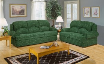 Sage Fabric Living Room Sofa & Loveseat Set w/Rolled Arms [CHFS-CU-8200]