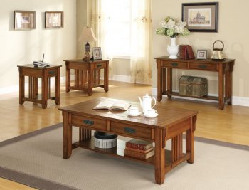 702008 Coffee Table 3Pc Set in Brown Oak by Coaster w/Options [CRCT-702008]