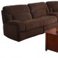 Chocolate Microfiber Modern Sectional Sofa w/4 Recliners
