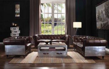 Aberdeen Sofa 56590 in Brown Top Grain Leather by Acme w/Options [AMS-56590 Aberdeen]