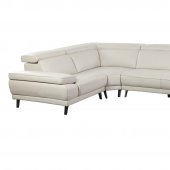 Mercer Sectional Sofa - Smoke Taupe Gray Leather - Beverly Hills