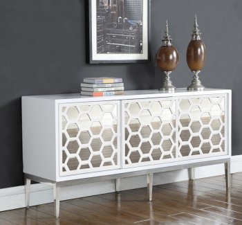 Zoey Buffet 303 in White Lacquer by Meridian [MRBU-303 Zoey]