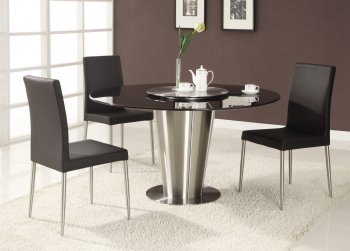 Black Marble Round Top Modern Dining Table [CYDS-DAWN-DT]
