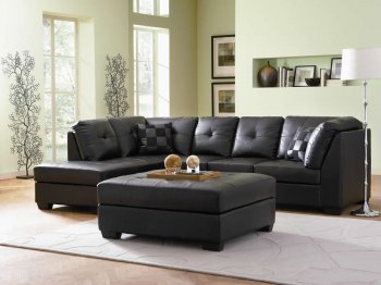 Darie Sectional Sofa 500606 Black Bonded Leather Match - Coaster [CRSS-500606-Darie]