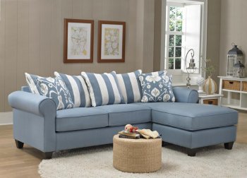 347710 Ivy Sofa Chaise in Light Blue Fabric by Chelsea [CHFSS-CHF-347710 Ivy]