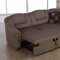 Two-Tone Brown Fabric Convertible Sectional Sofa Bed w/Storage