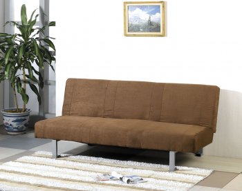 Chocolate Micro Suede Contemporary Sofa Sleeper w/Canister Legs [HLSB-S311]