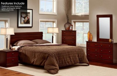 Cherry Finish Transitional Bedroom w/Optional Items
