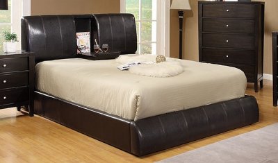 CM7027 Webster Platform Bed in Espresso Padded Leatherette