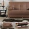 Elegant Contemporary Sofa Sleeper w/Storage in Brown Microfiber