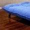 Sky Blue Modern Sofa Bed in Microfiber Upholstery