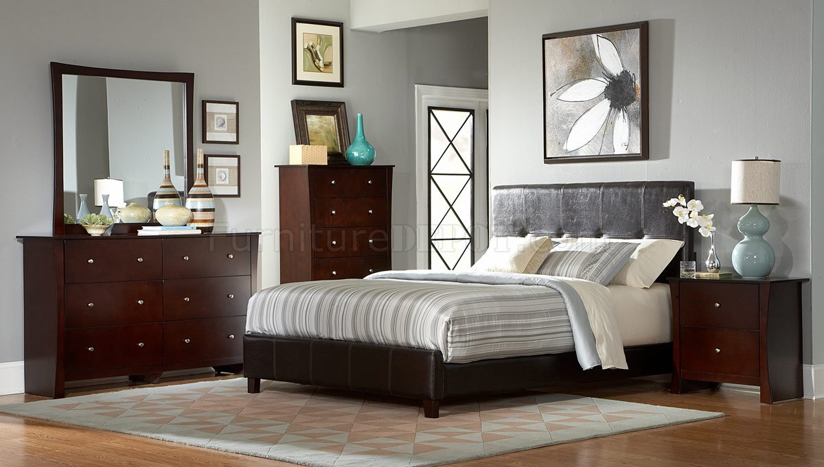 Avelar Bedroom Set 2100 by Homelegance in Dark Brown - Click Image to Close