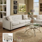 959 Sofa & Loveseat in Stone Fabric by Albany w/Option
