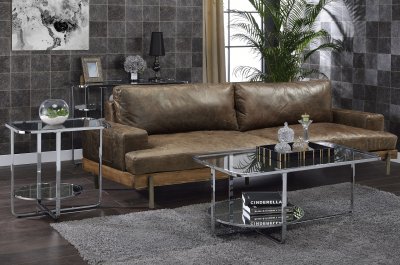 Hollo 3Pc Coffee & End Table Set 83930 in Chrome by Acme