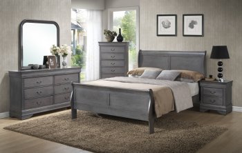 Louis Phillipe Bedroom Set 5Pc in Gray by Lifestyle w/Options [SFLLBS-4934-Louis Phillipe Gray]