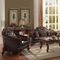 Vendome II Sofa 53130 in Cherry Leatherette by Acme w/Options