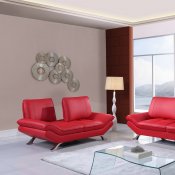 UFM151 Sofa 3Pc Set in Red Bonded Leather by Global