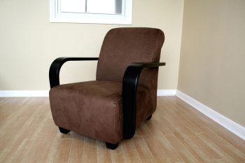 Brown Microfiber Upholstery Contemporary Club Chair [WICC-A-188-CV-04-dark Brown]