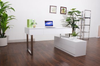 KD12 Modern Office Desk by J&M in White Matte [JMOD-KD12 White]