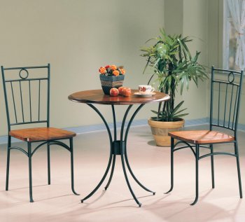 Wood & Metal Modern 3Pc Elegant Bistro Dining Set [CRDS-5939]