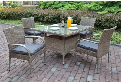 217 Outdoor Patio 5Pc Table Set in Tan by Poundex w/Options
