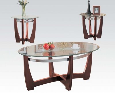 07806 Baldwin 3Pc Coffee Table Set by Acme w/Glass Top