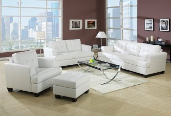 Platinum Sofa 15095B in White Bonded Leather by Acme w/Options [AMS-15095B-Platinum]