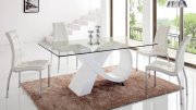 989 Dining Table in White by ESF w/Glass Top & Options