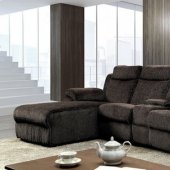 Kamryn Reclining Sectional Sofa CM6771WG in Warm Gray Chenille
