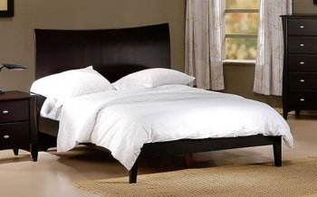 Dark Cappuccino Finish Flat Paneled Contemporary Bed [LSB-RETRO BED]