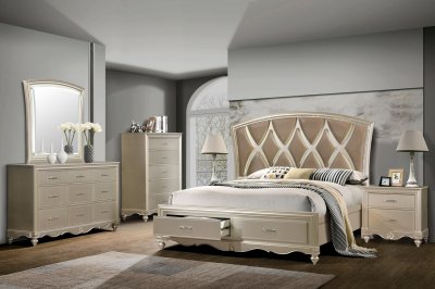 Faisal Bedroom Set 6Pc in Champagne