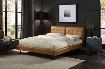 Nesta Bed BD01975Q in Rum Leather by Acme [AMB-BD01975Q Nesta]