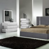 Matisse Bedroom Charcoal by J&M w/Optional Milan White Casegoods