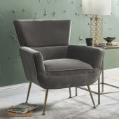 Varik Set of 2 Accent Chairs 59522 in Gray Velvet by Acme