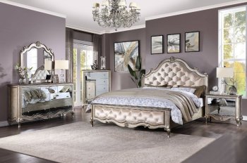 Esteban Bedroom 22200 in Antique Champagne by Acme w/Options [AMBS-22200 Esteban]
