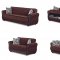 Sunrise Sofa Bed Convertible Dark Brown Fabric w/Optional Items