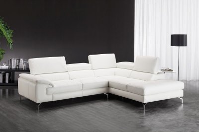 Nila A973 Sectional Sofa in White Premium Leather by J&M
