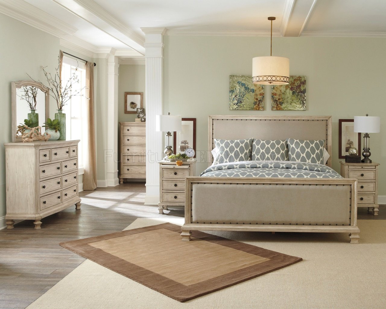 Demarlos Bedroom Set B693-UP in Parchment White by Ashley - Click Image to Close