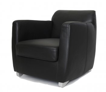 Laurel Armchair in Black Leather by Whiteline Imports [WLCC-Laurel Black]